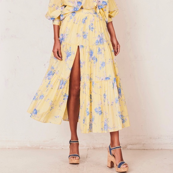 LoveShackFancy Floral Tiered Skirt - Picture 2 of 10